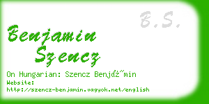 benjamin szencz business card